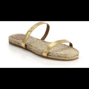 Tory Burch Metallic Espadrille Sandals